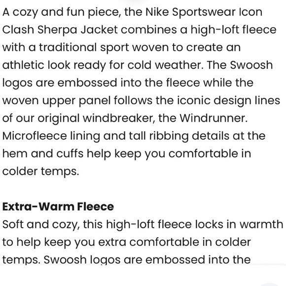 NWT Women’s Medium Nike Crop Mixed Media Jacket - Picture 10 of 11